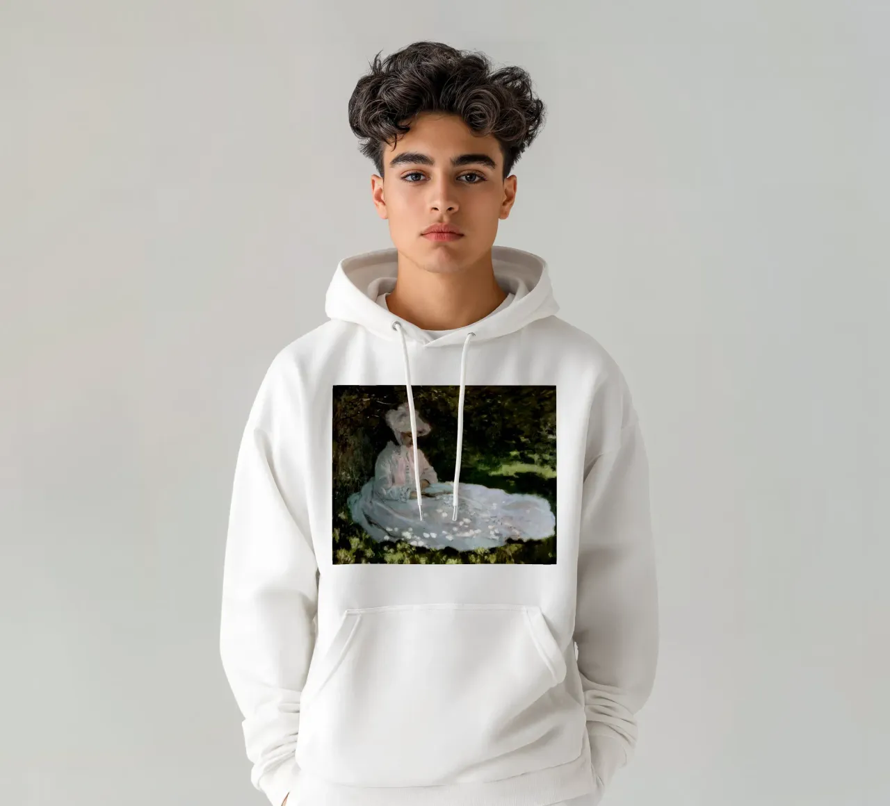 Claude Monet Una donna che legge felpa con cappuccio da clay bobby
