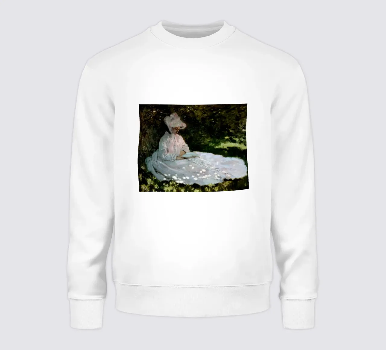 Claude Monet Una mujer leyendo sudadera de clay bobby