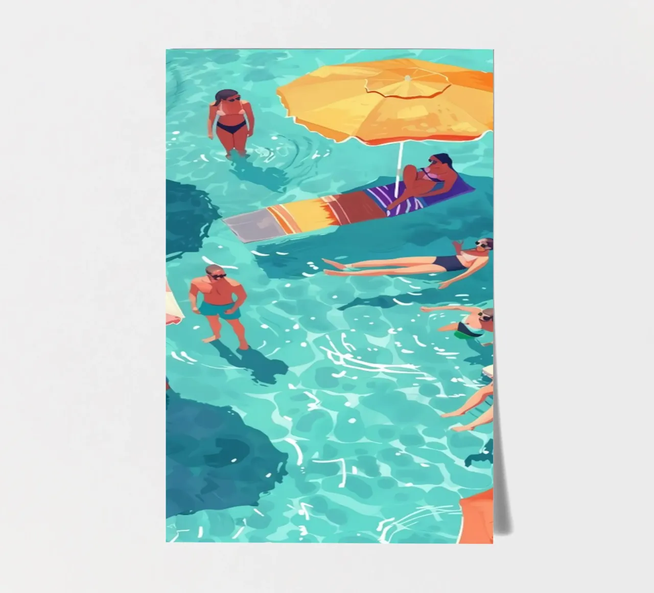 Pastel Poolside Vibes with Colorful Umbrellas and Fun in the sticker sheet by jo shop