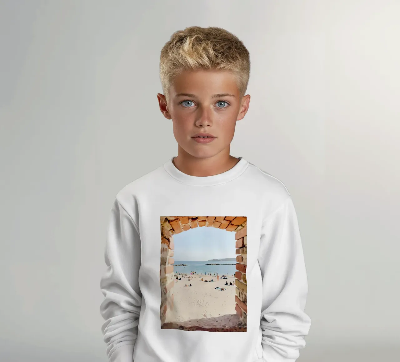 Persone sulla spiaggia di Antibes felpa bambino da jo shop