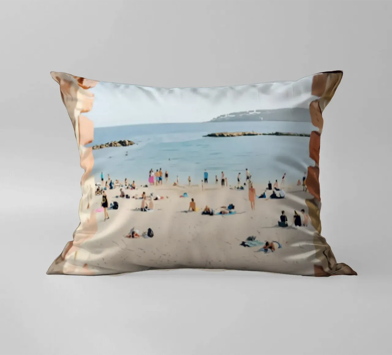 Persone sulla spiaggia di Antibes cuscino da jo shop