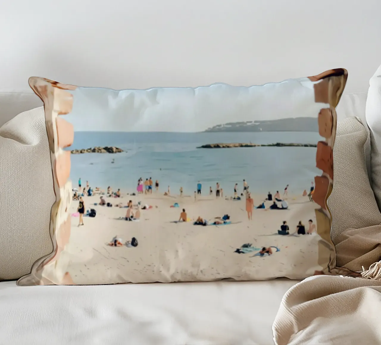 Persone sulla spiaggia di Antibes cuscino da jo shop