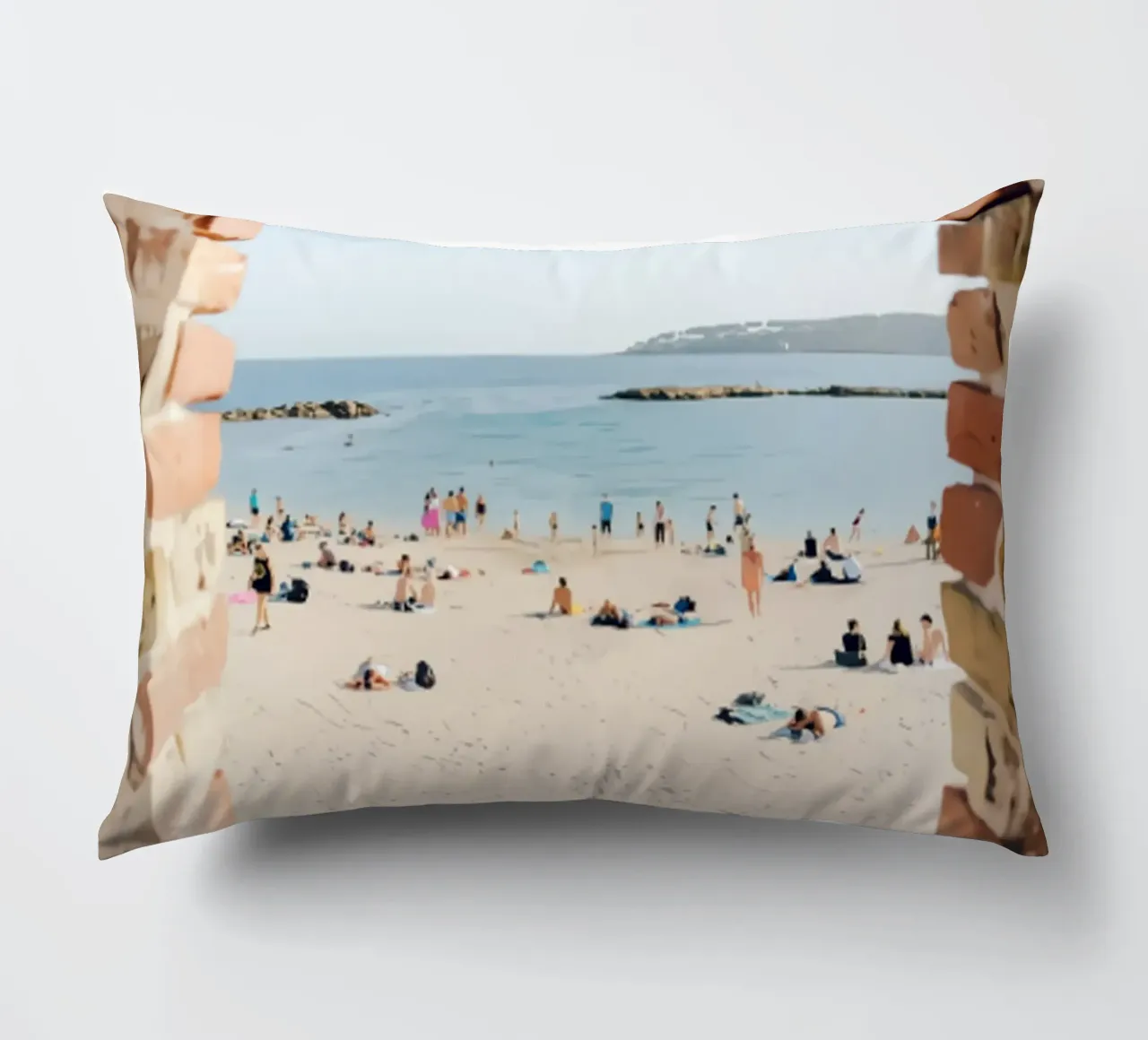 Persone sulla spiaggia di Antibes cuscino da jo shop