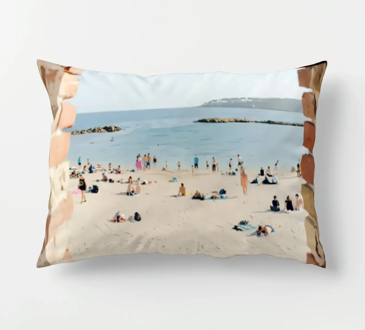 Persone sulla spiaggia di Antibes cuscino da jo shop