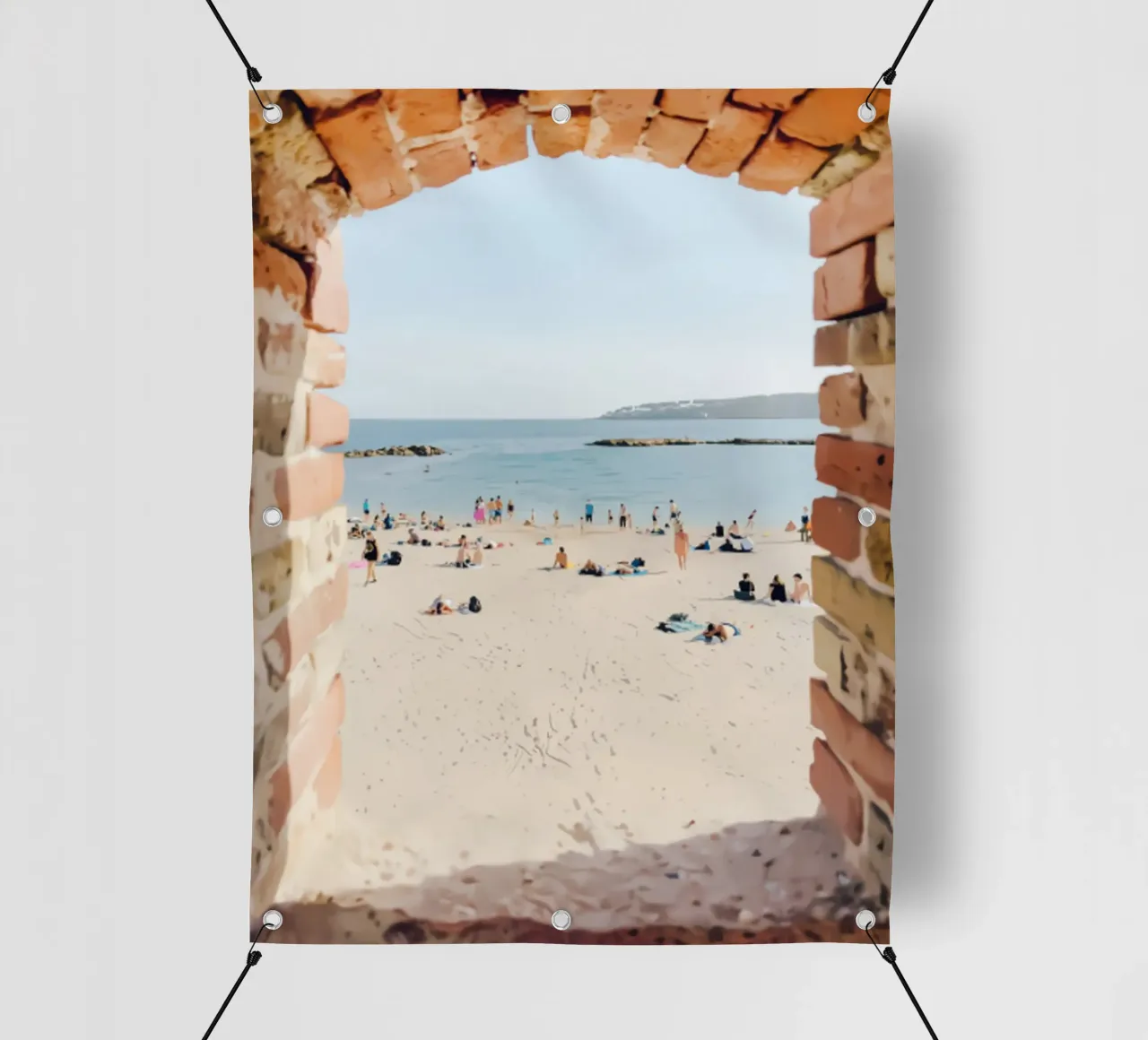 Persone sulla spiaggia di Antibes telo in pvc da jo shop