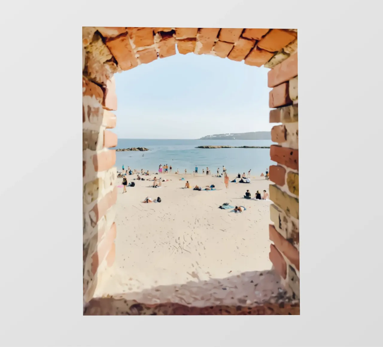 Persone sulla spiaggia di Antibes telo in pvc da jo shop