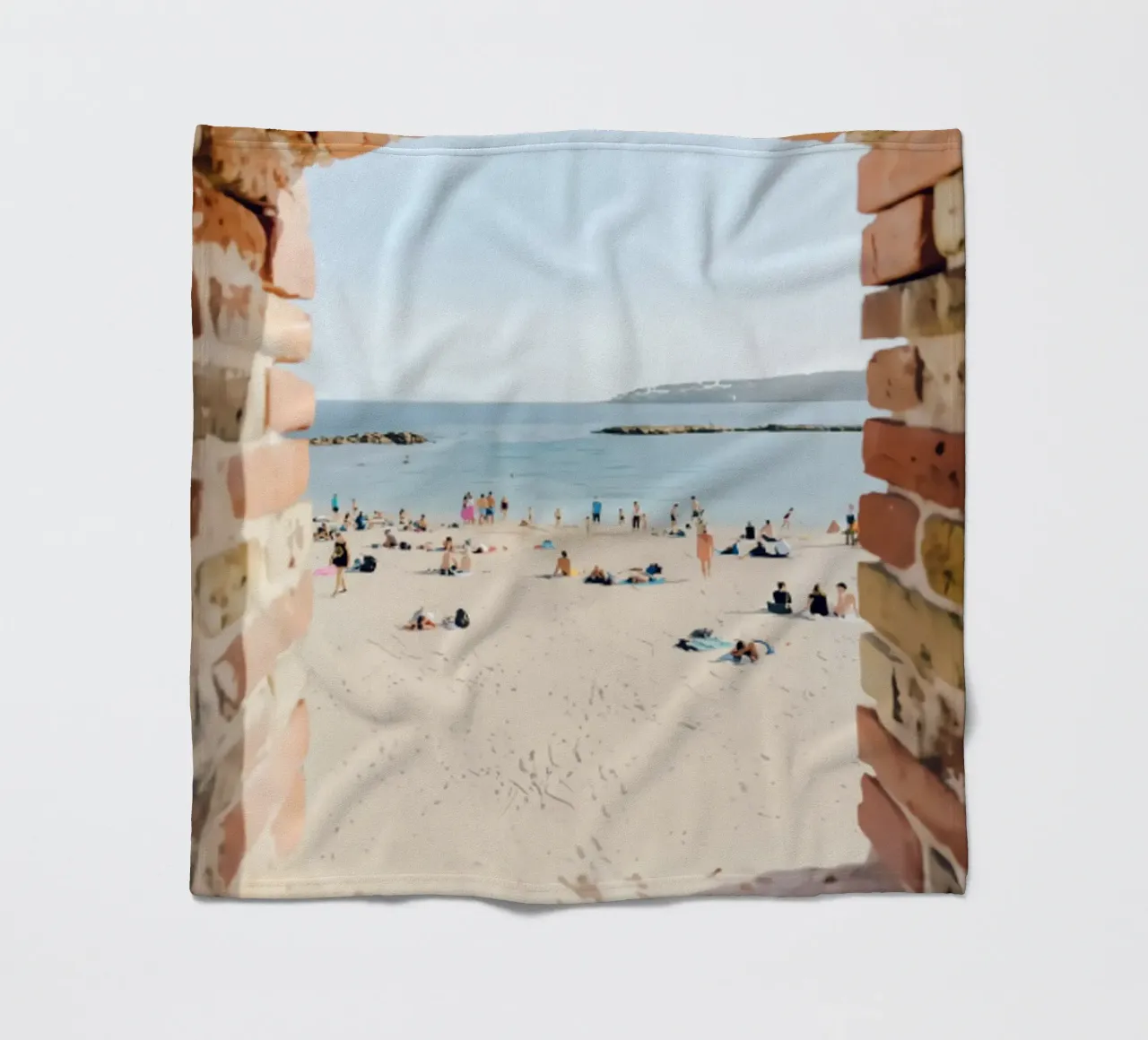 Persone sulla spiaggia di Antibes coperta in pile da jo shop