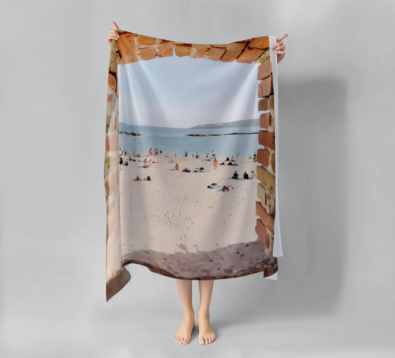 Persone sulla spiaggia di Antibes telo mare da jo shop