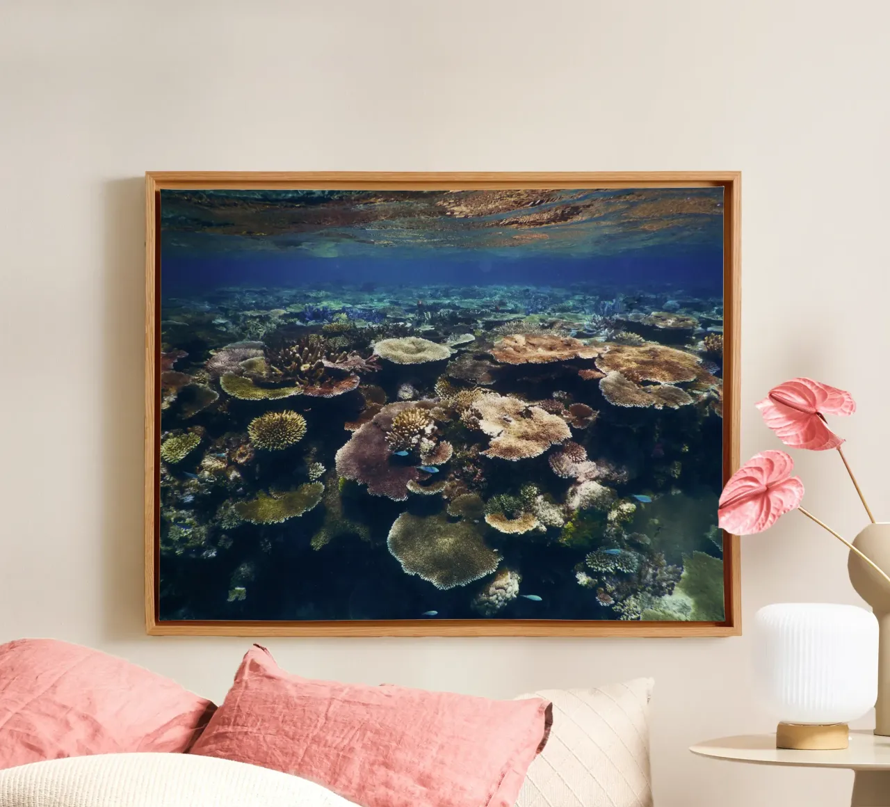Liquid Realms canvas with Floater frame by StillVibe Home