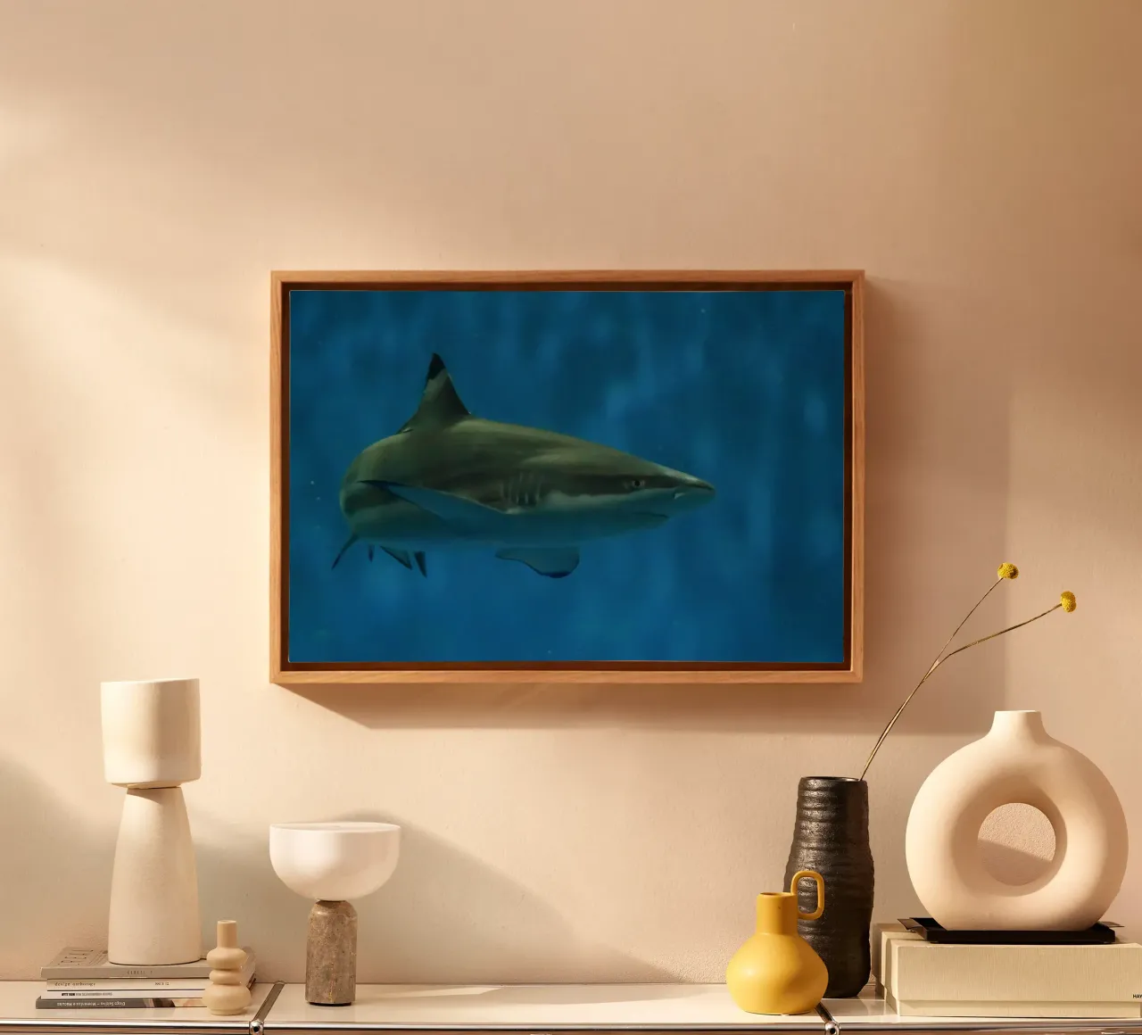 Liquid Realms canvas with Floater frame by StillVibe Home