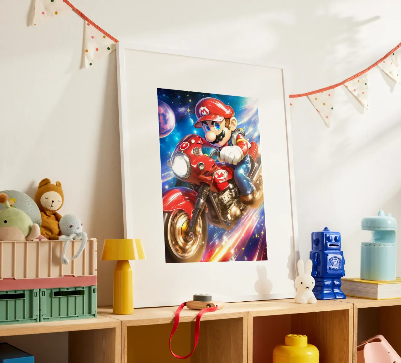 Super Mario Bros poster con telaio in alluminio da Fleur de Lys