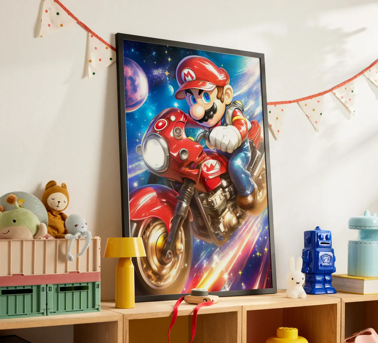 Super Mario Bros poster con telaio in alluminio da Fleur de Lys