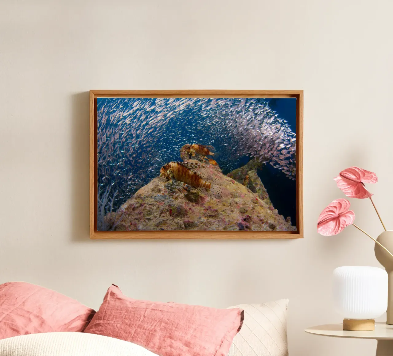 Liquid Realms canvas with Floater frame by StillVibe Home