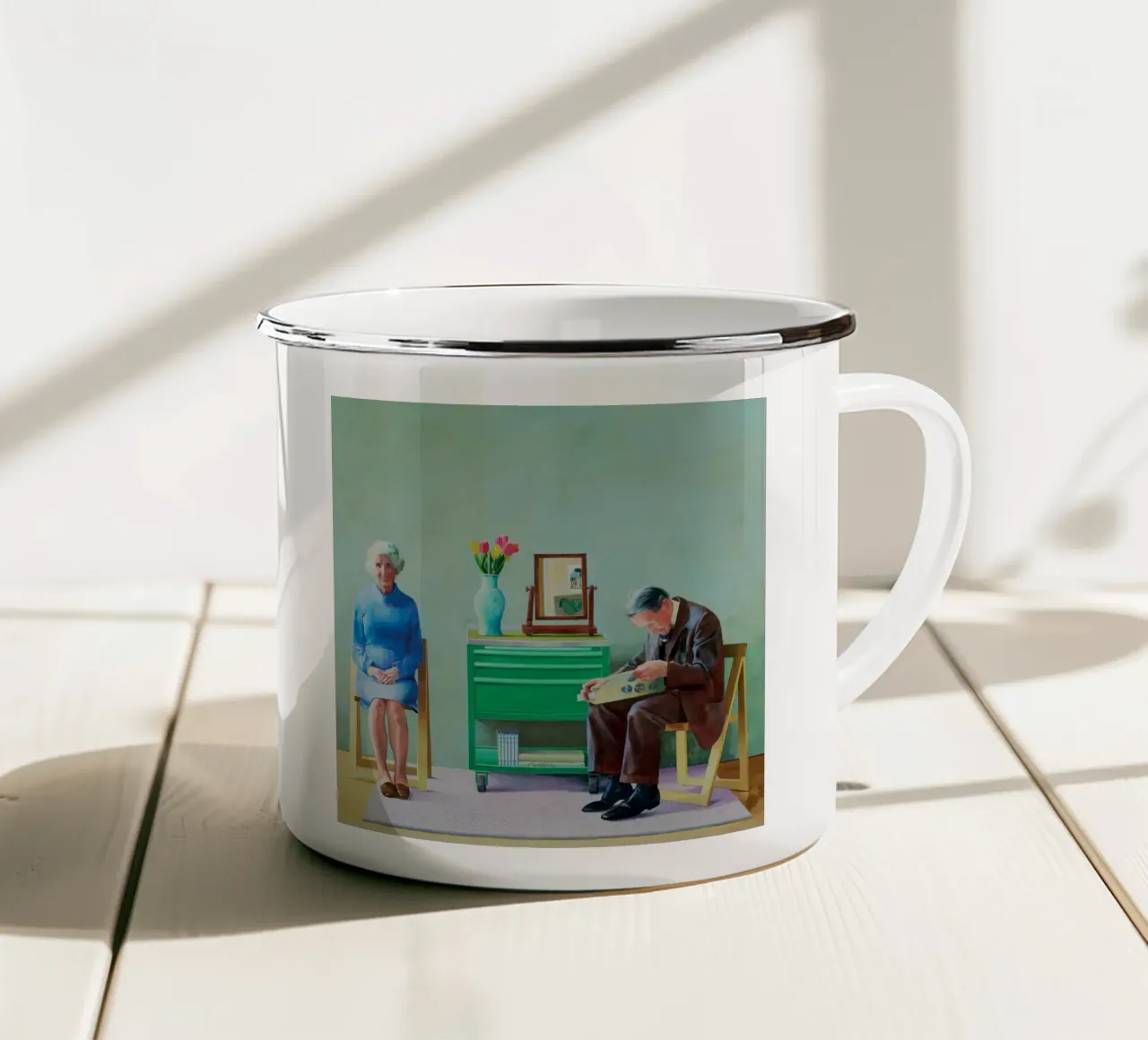 I miei genitori David Hockney tazza in smalto da coorcoxs