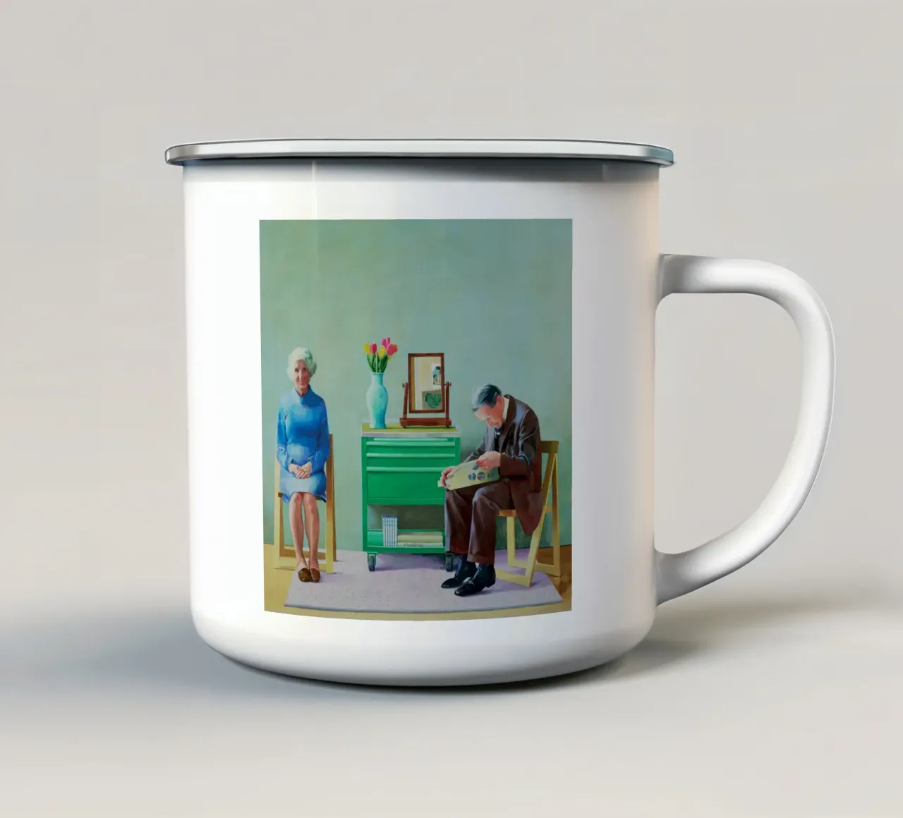 I miei genitori David Hockney tazza in smalto da coorcoxs