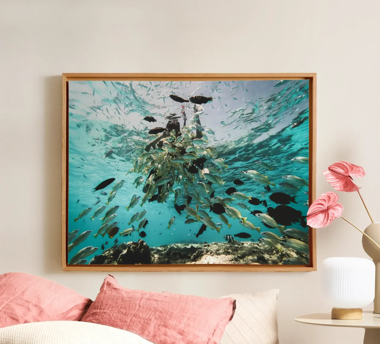 Liquid Realms canvas with Floater frame by StillVibe Home