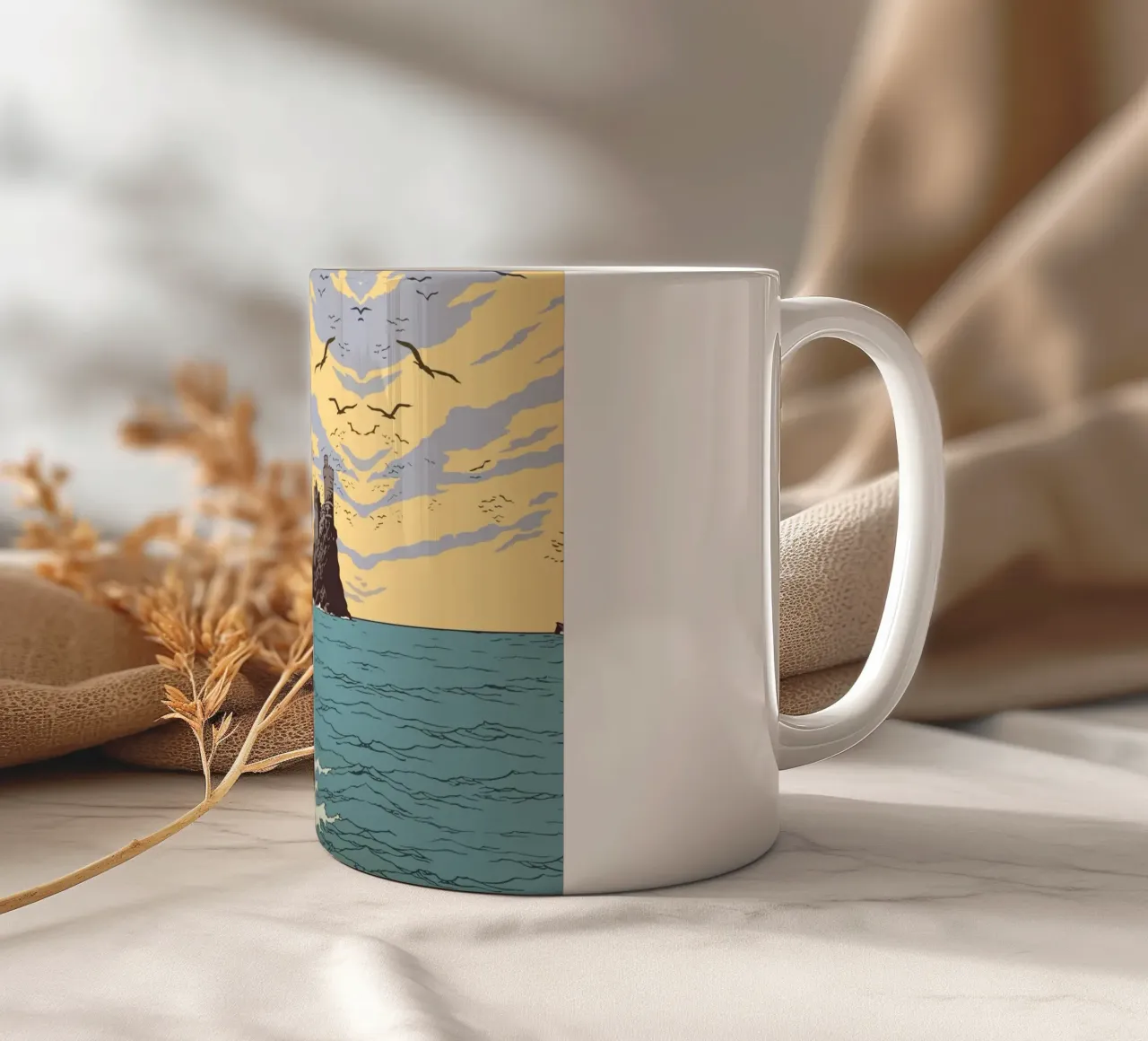 Tintin si dirige verso un'isola misteriosa tazza in ceramica da Kango Studios