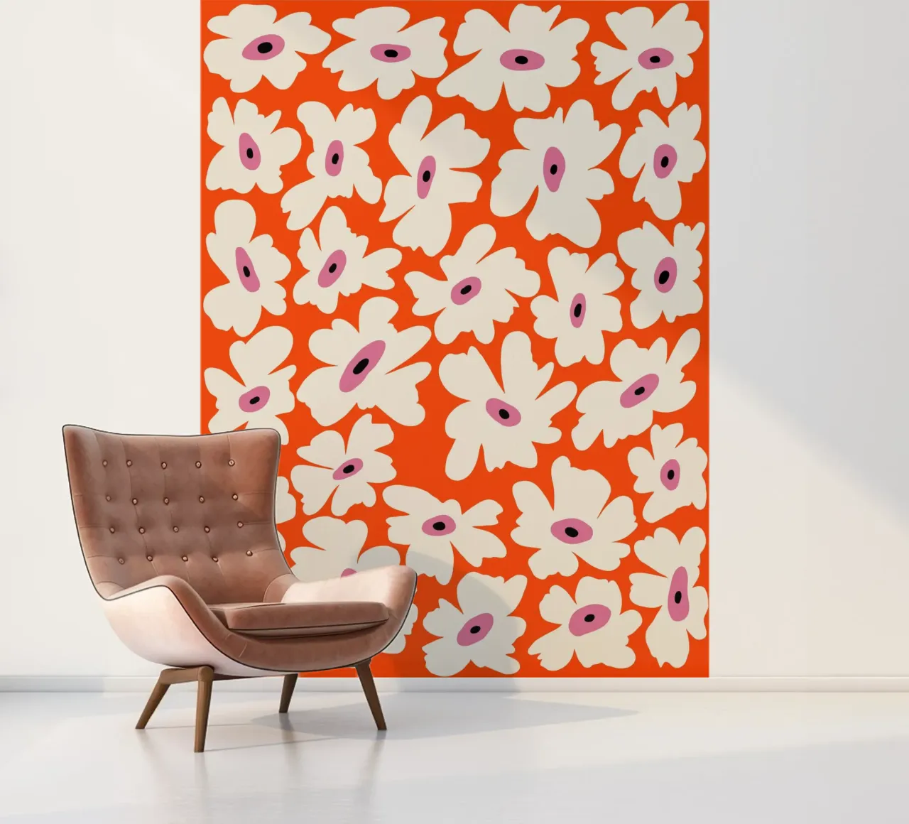 Floral Fun Garden fotobehang van Miho Art Studio