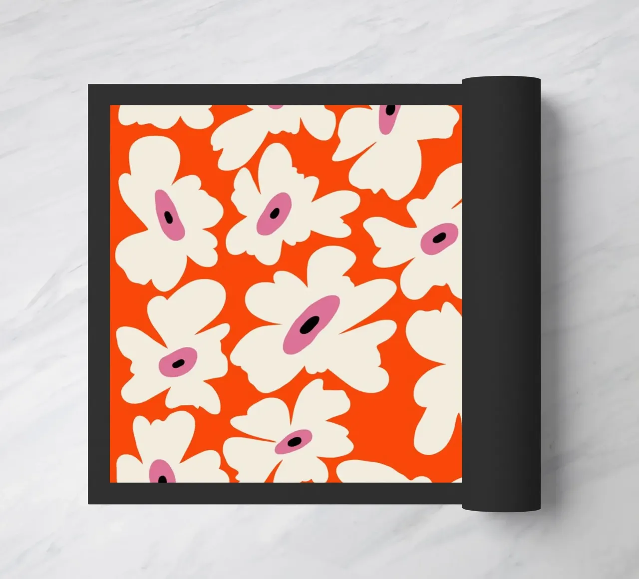 Floral Fun Garden doormat by Miho Art Studio