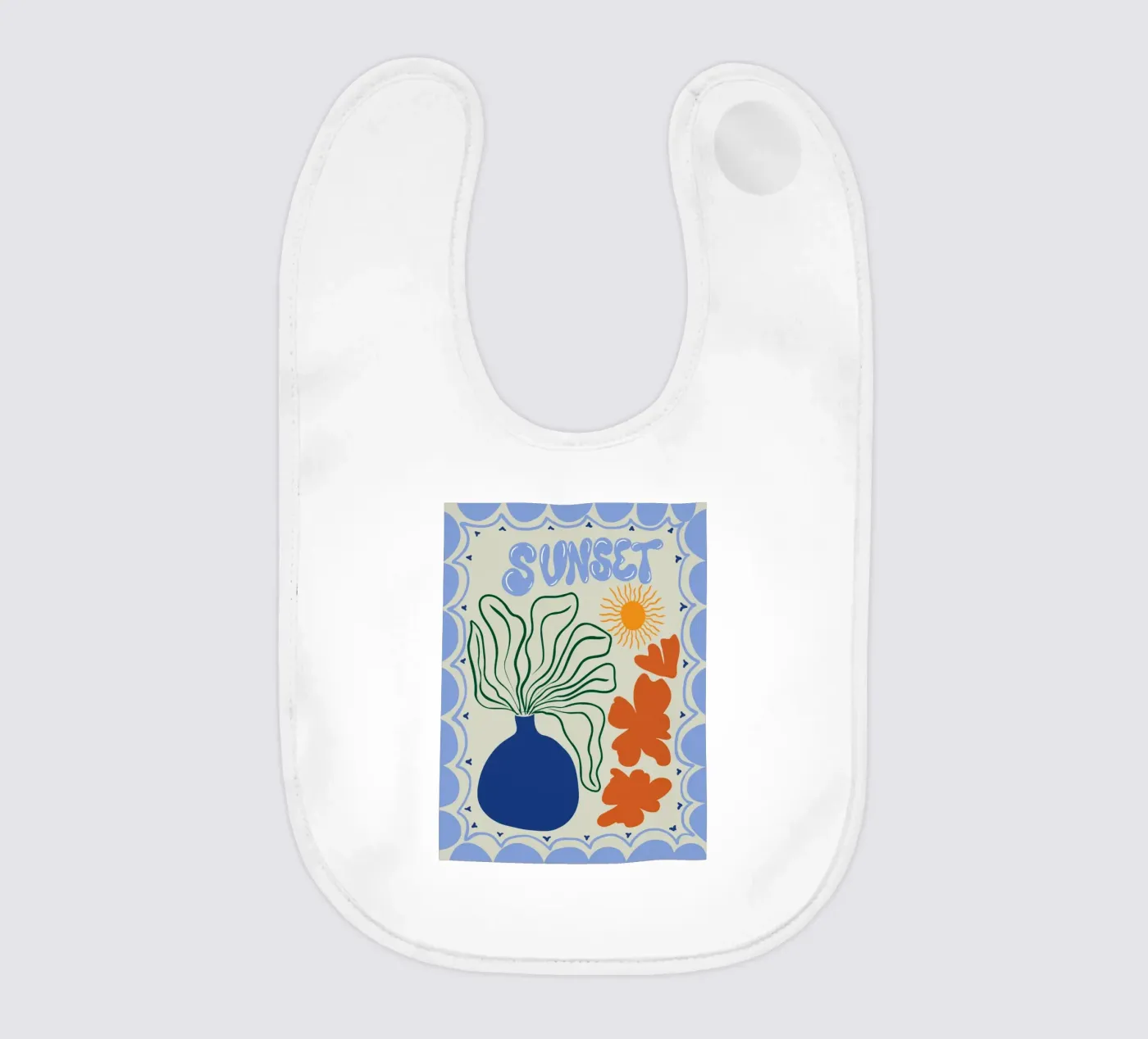 Sunset baby bib by Miho Art Studio