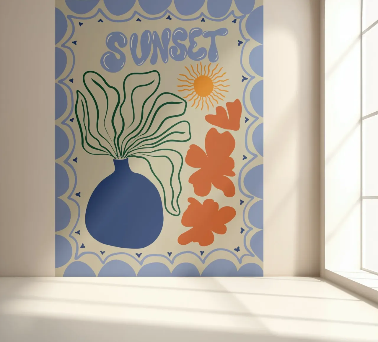 Sunset fotobehang van Miho Art Studio