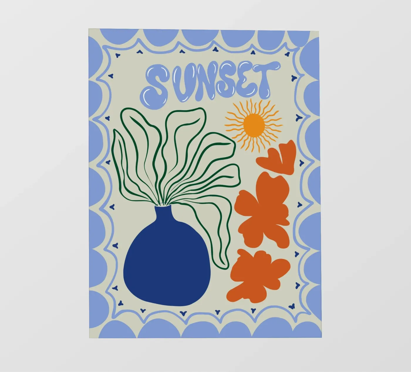 Sunset fotobehang van Miho Art Studio
