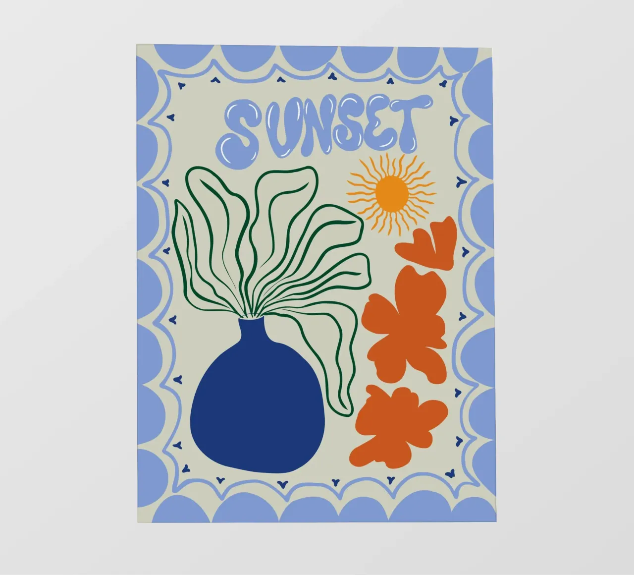 Sunset fotobehang van Miho Art Studio