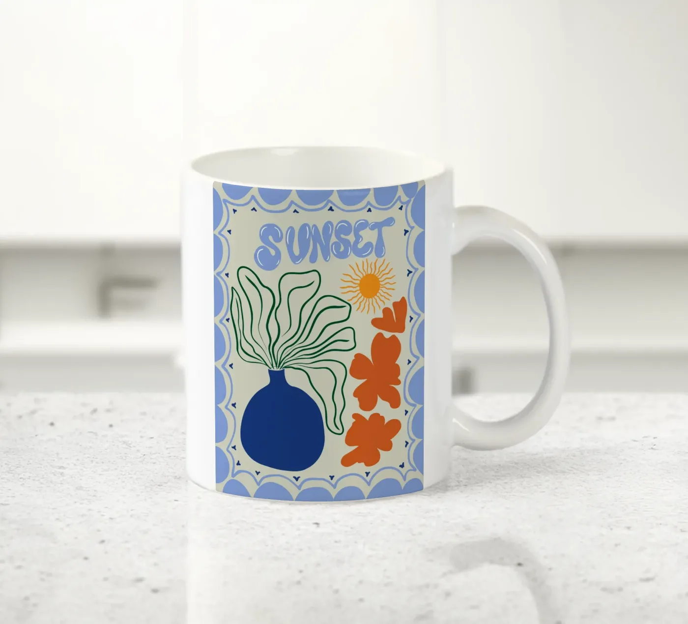 Sunset ceramic mug by Miho Art Studio