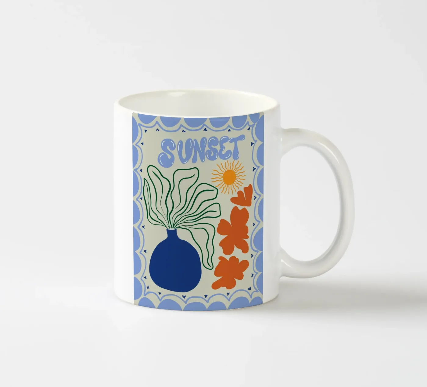 Sunset ceramic mug by Miho Art Studio