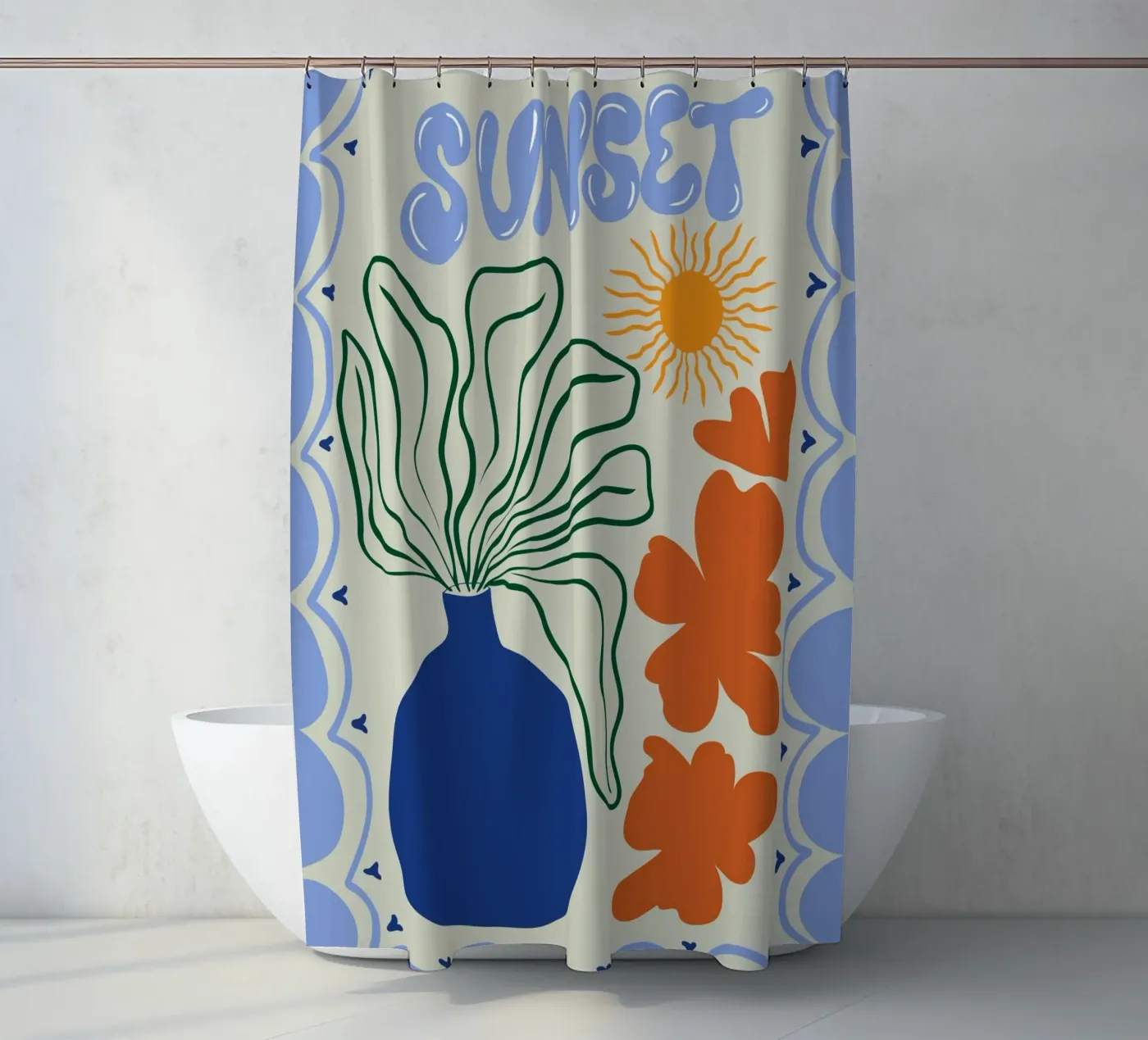 Sunset Duschvorhang von Miho Art Studio