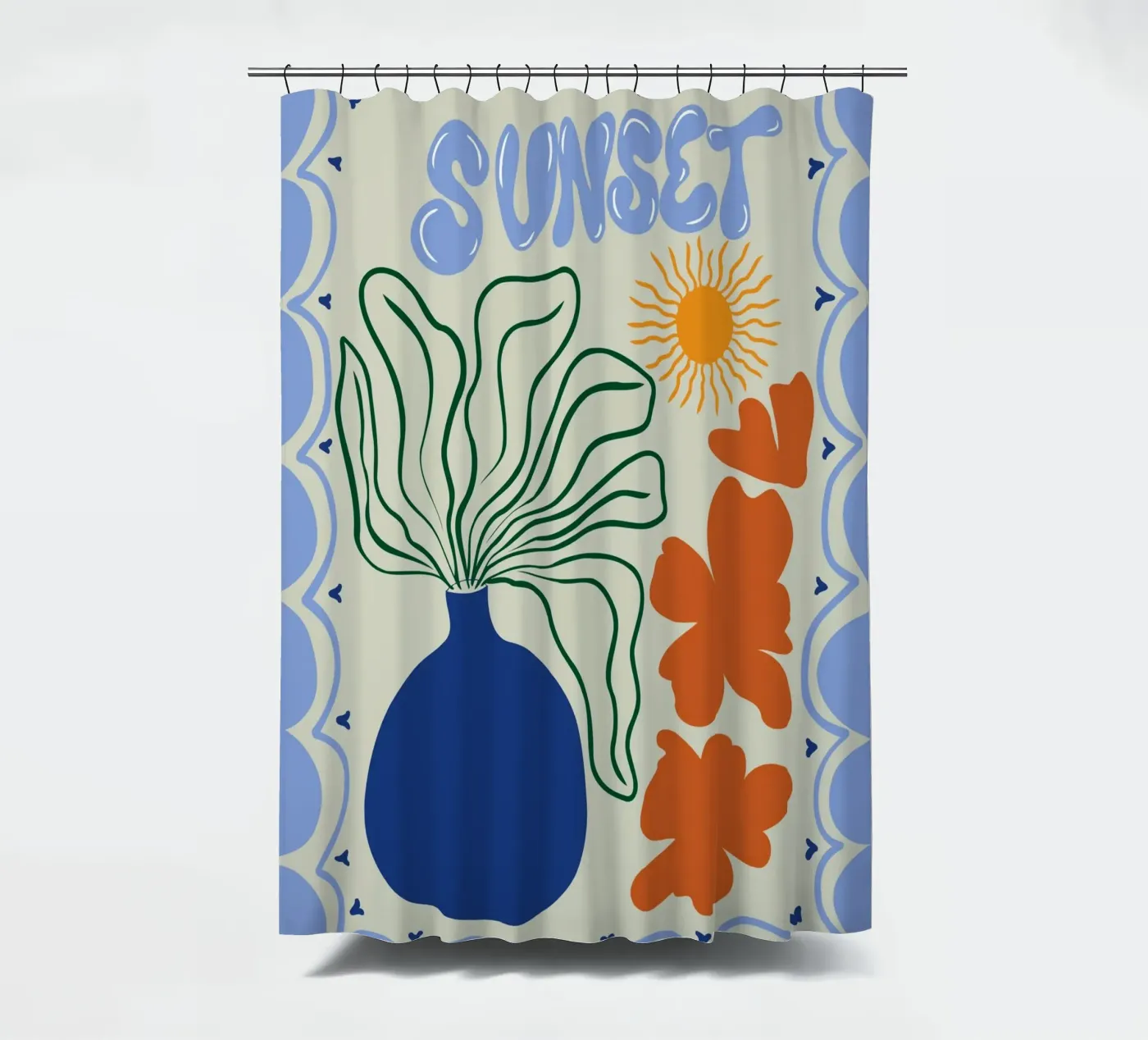Sonnenuntergang Duschvorhang von Miho Art Studio