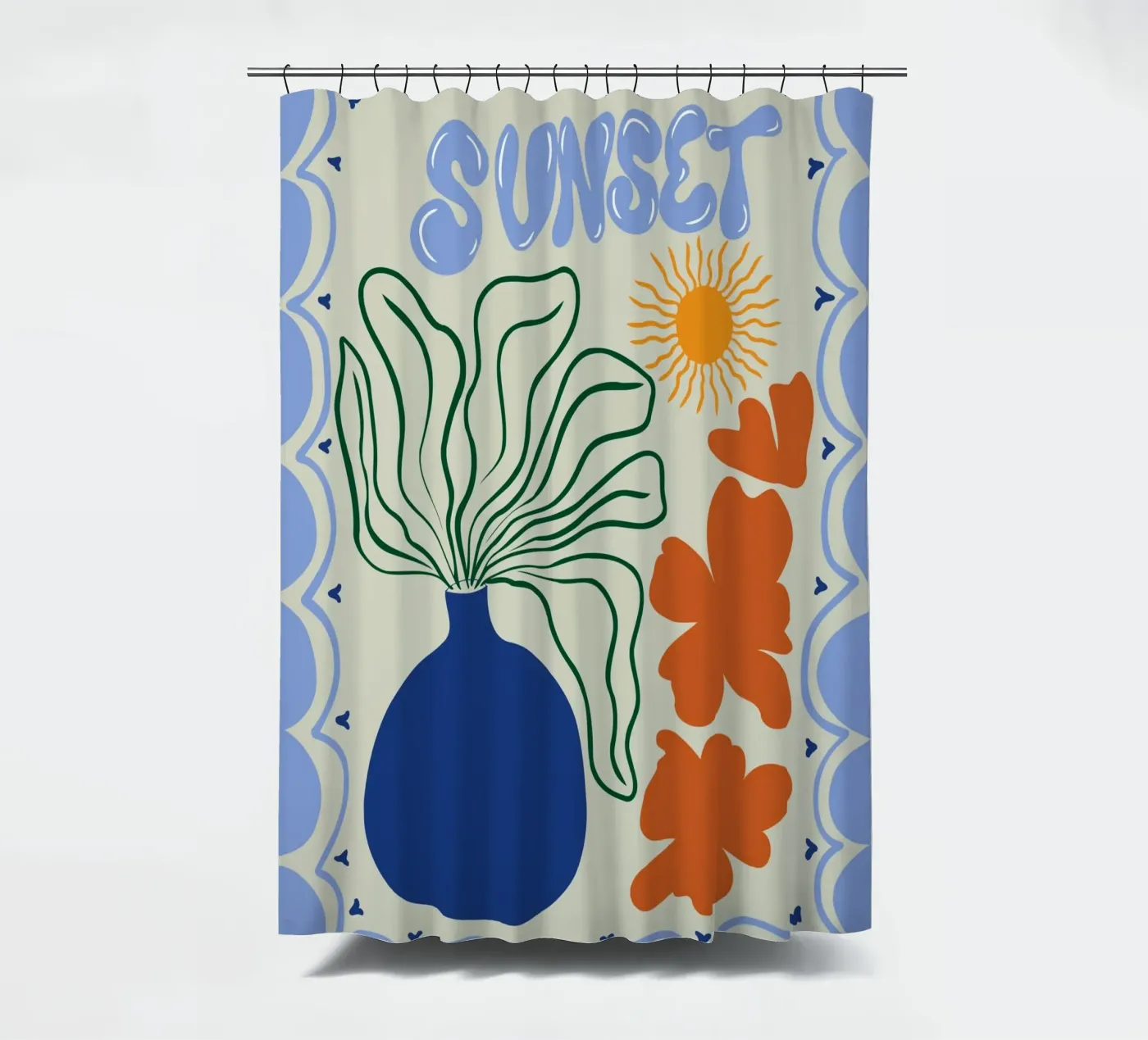 Sunset Duschvorhang von Miho Art Studio