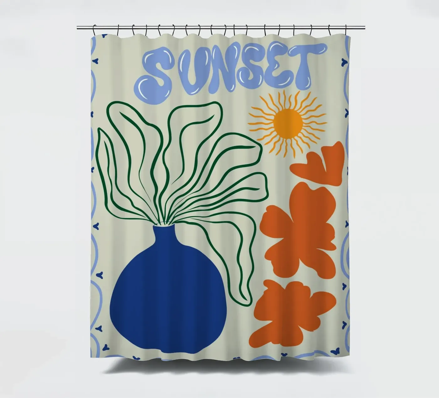 Sonnenuntergang Duschvorhang von Miho Art Studio