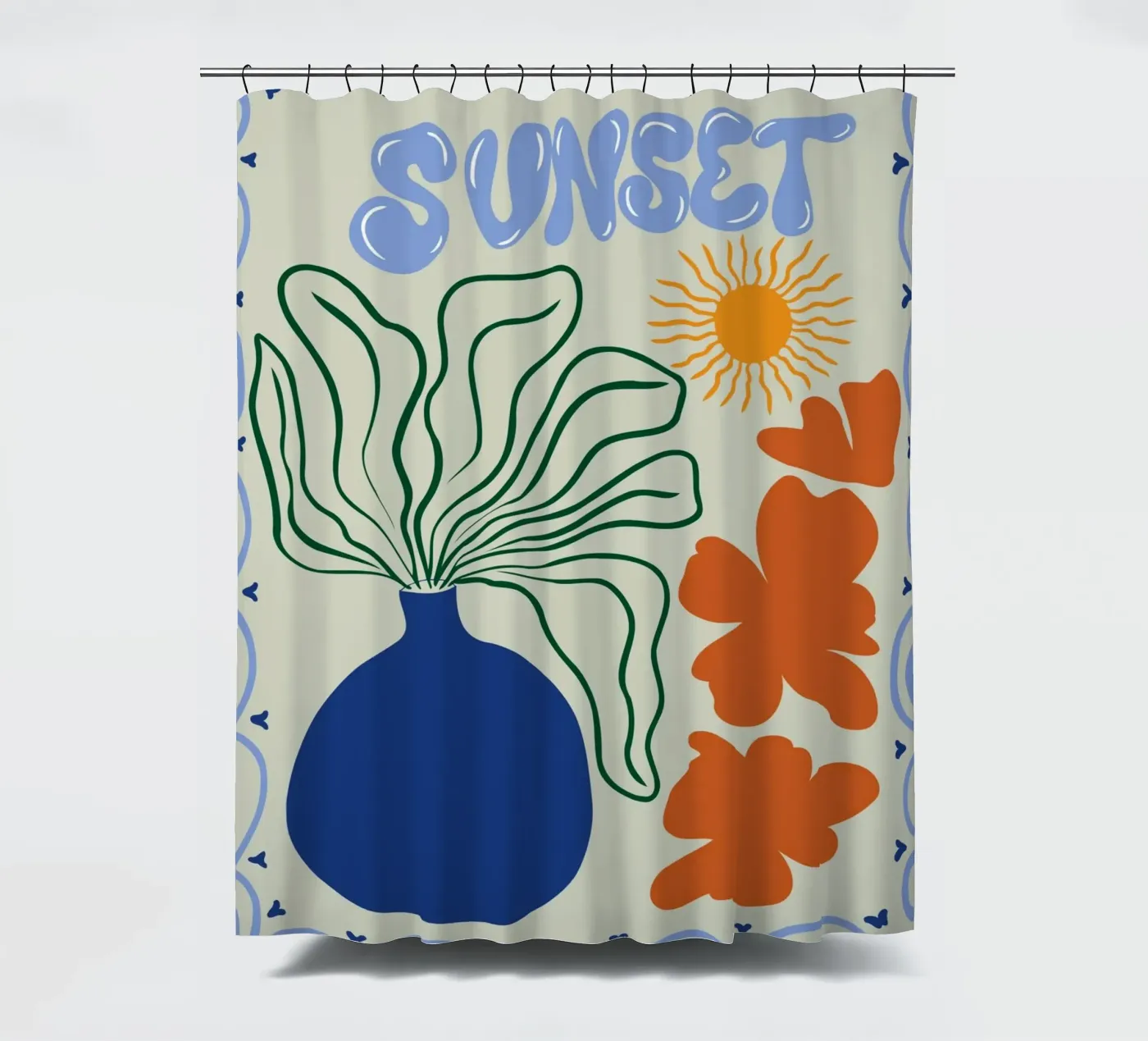 Sunset Duschvorhang von Miho Art Studio