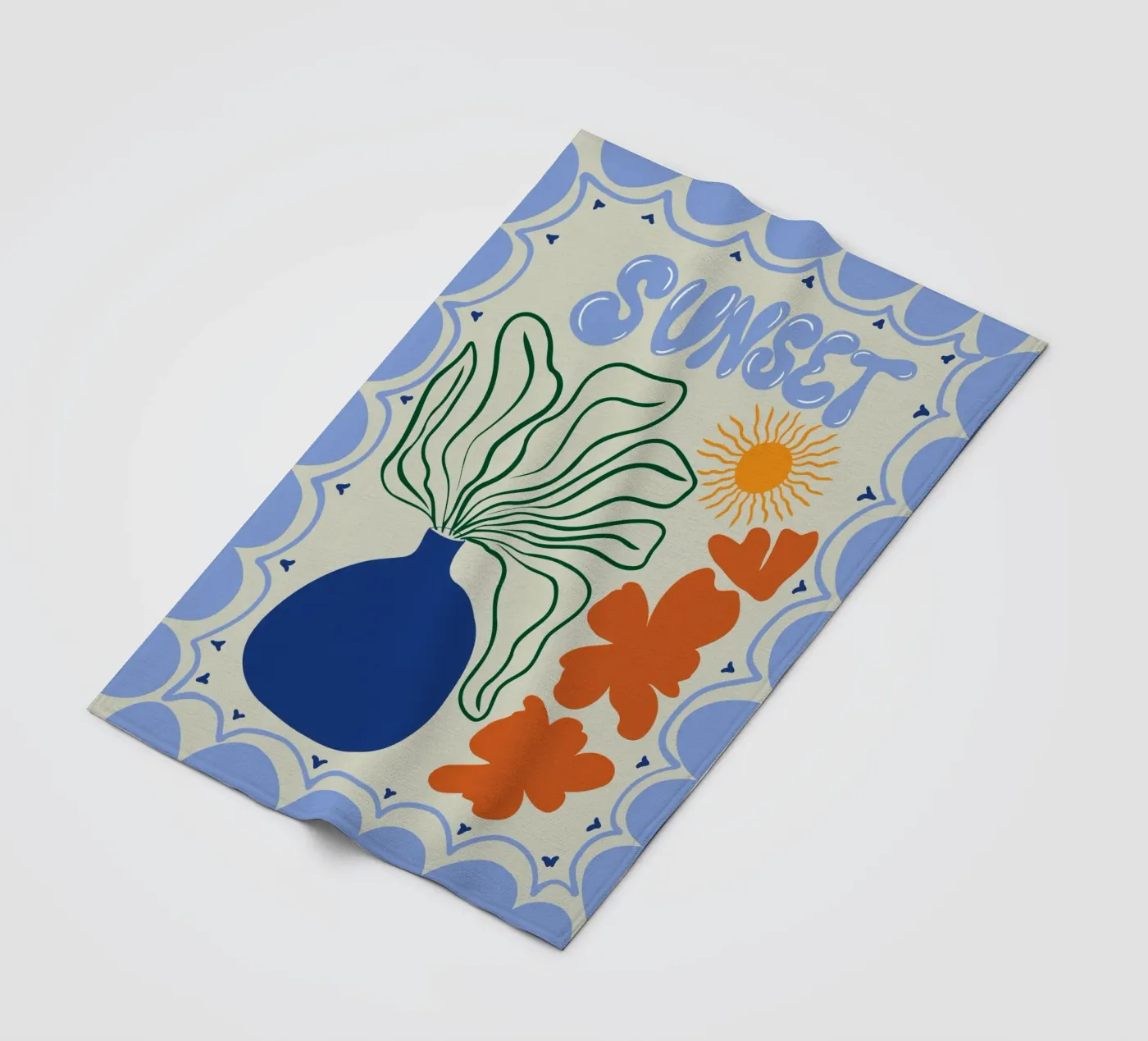 Sunset Fleecedecke von Miho Art Studio