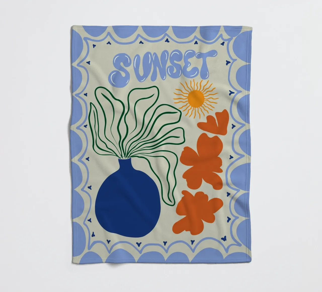 Sunset Fleecedecke von Miho Art Studio