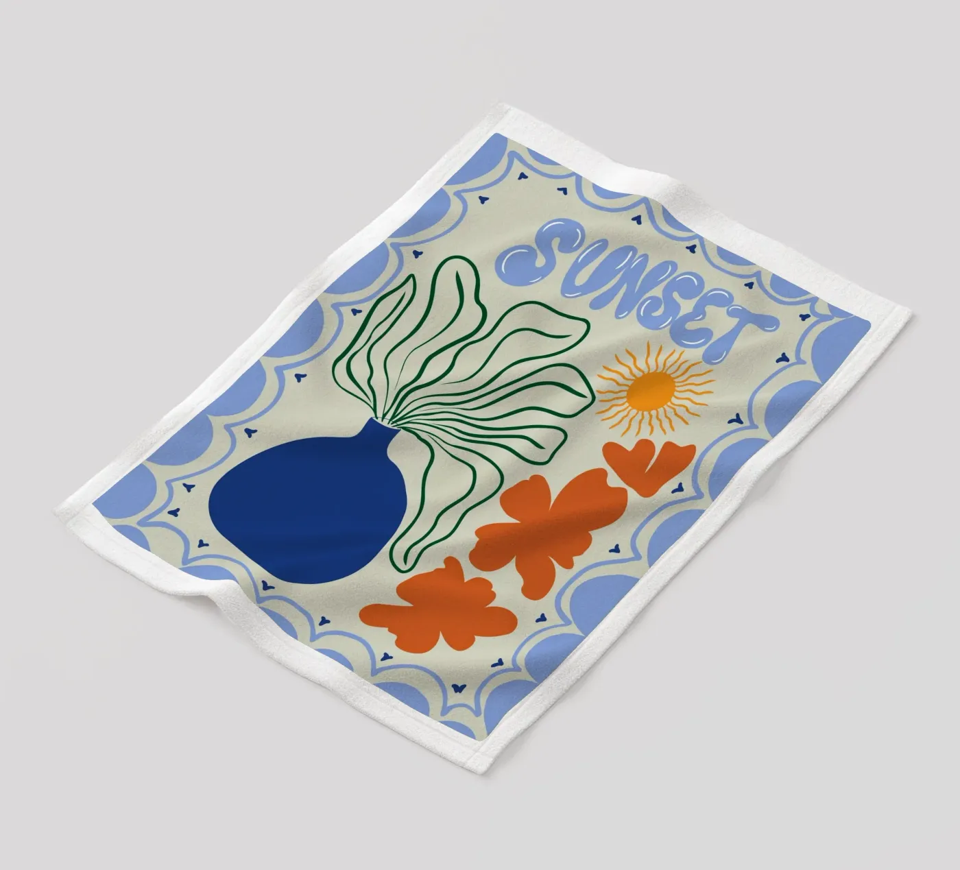 Sunset Fleecedecke von Miho Art Studio