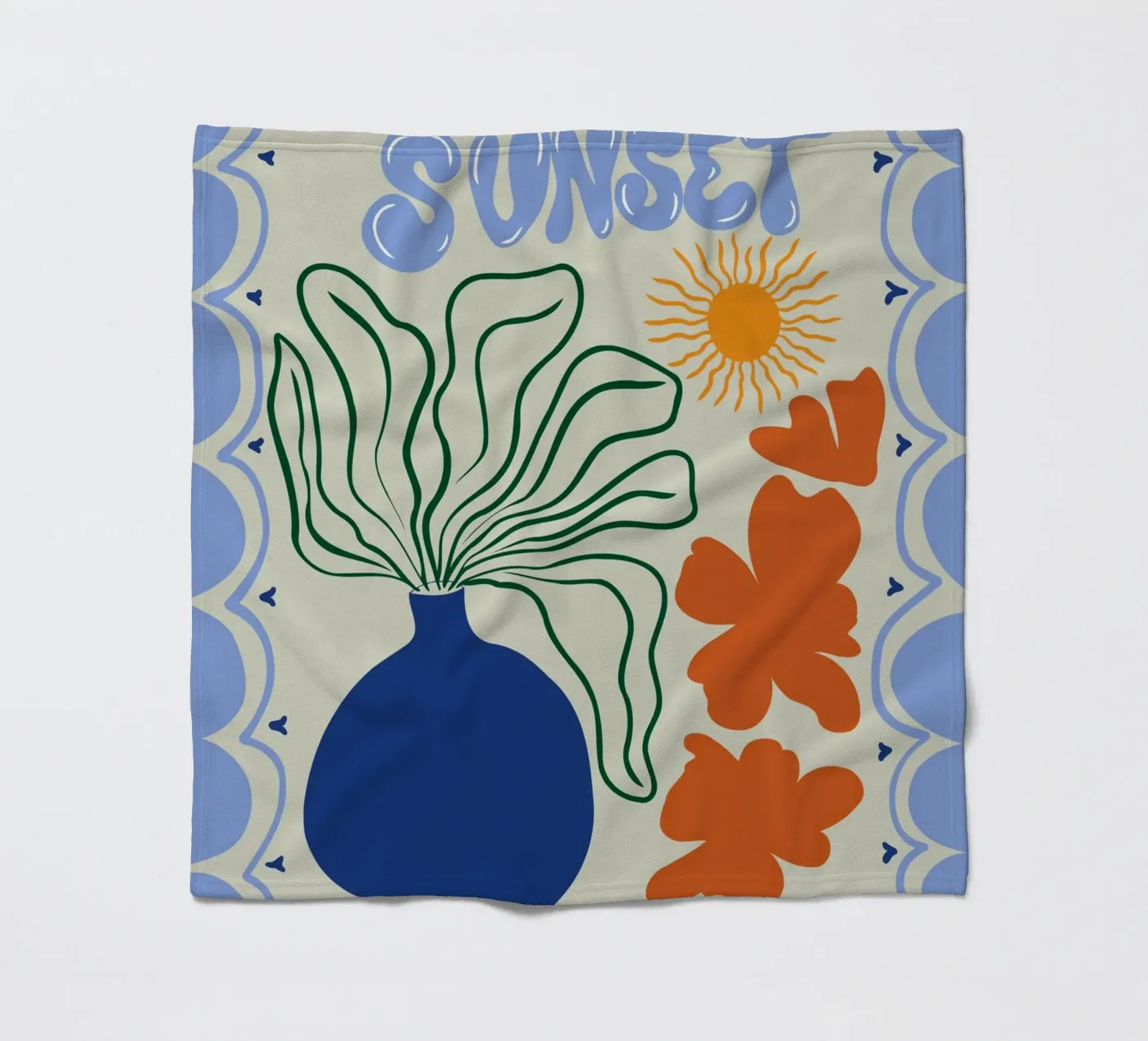 Sunset Fleecedecke von Miho Art Studio