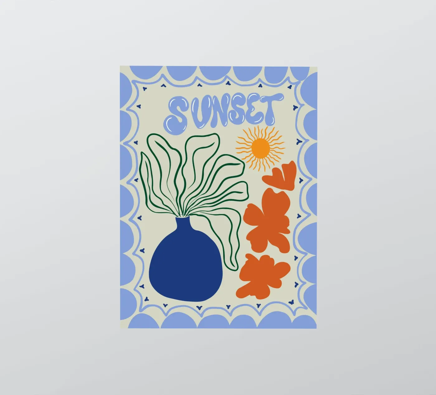 Sunset sticker van Miho Art Studio