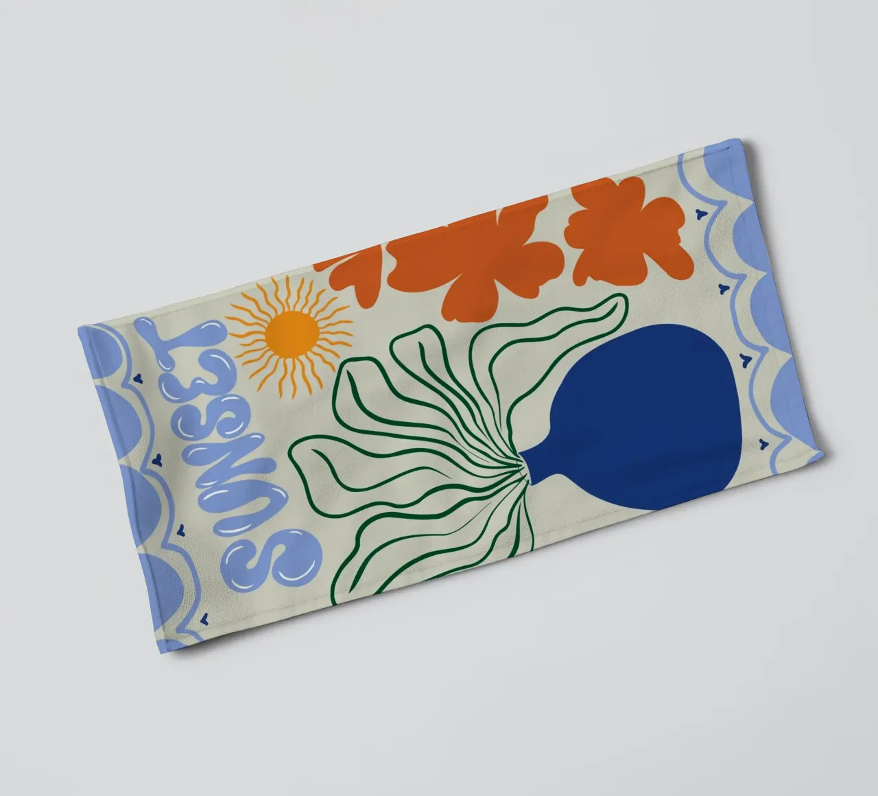 Sunset asciugamano da bagno da Miho Art Studio