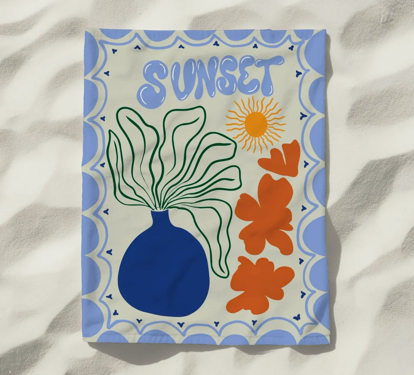 Sunset strandhanddoek van Miho Art Studio