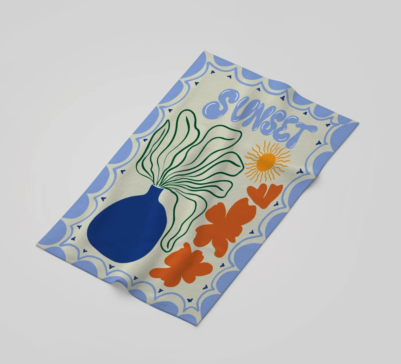 Sunset strandhanddoek van Miho Art Studio