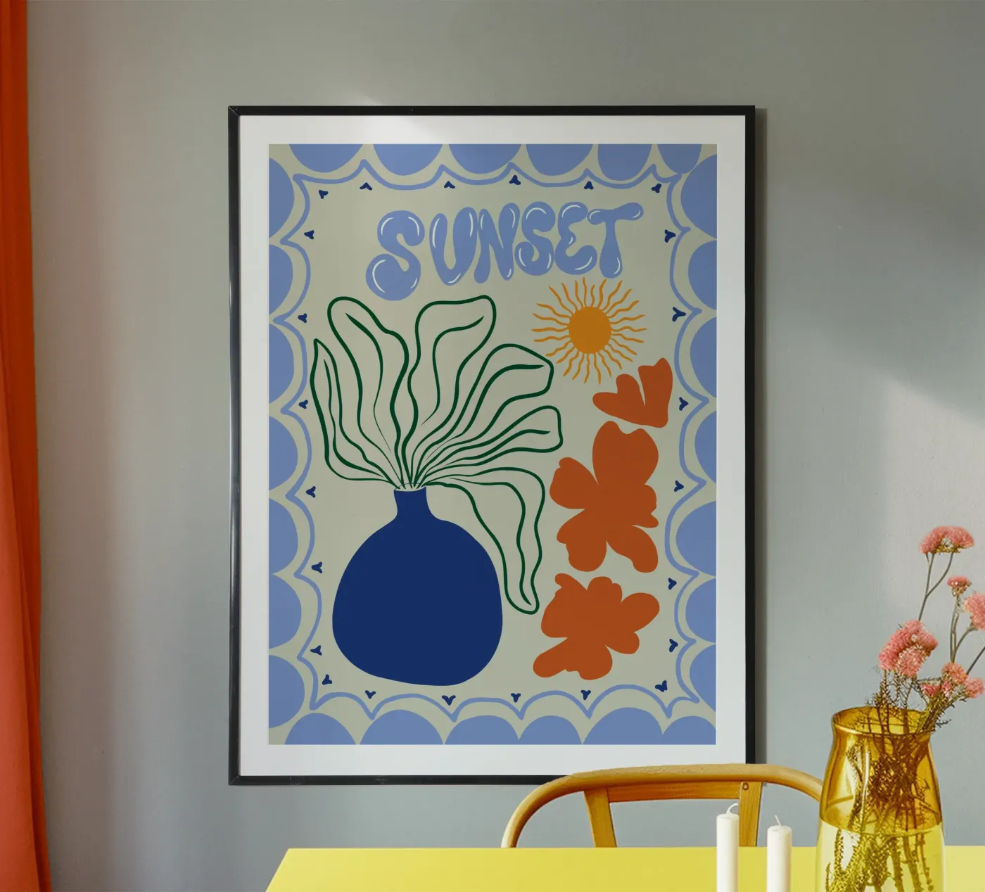 Sunset poster van Miho Art Studio
