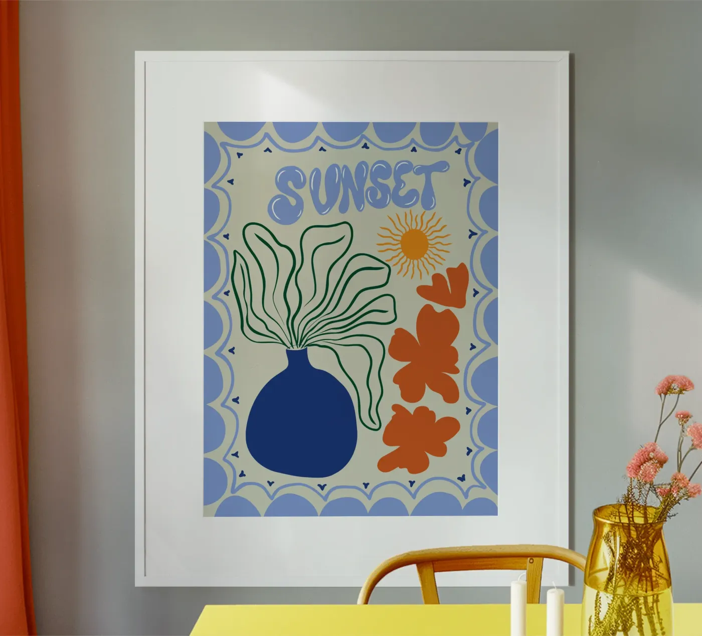 Sunset poster van Miho Art Studio