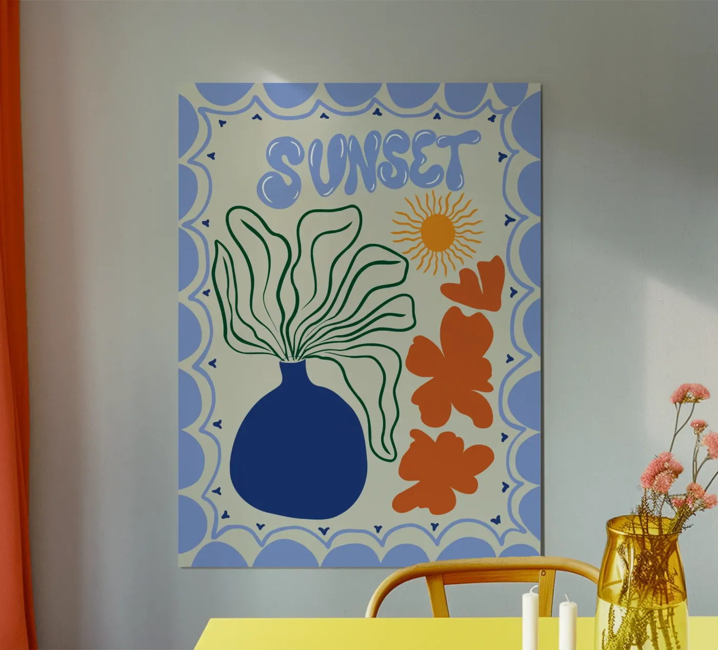 Sunset poster van Miho Art Studio