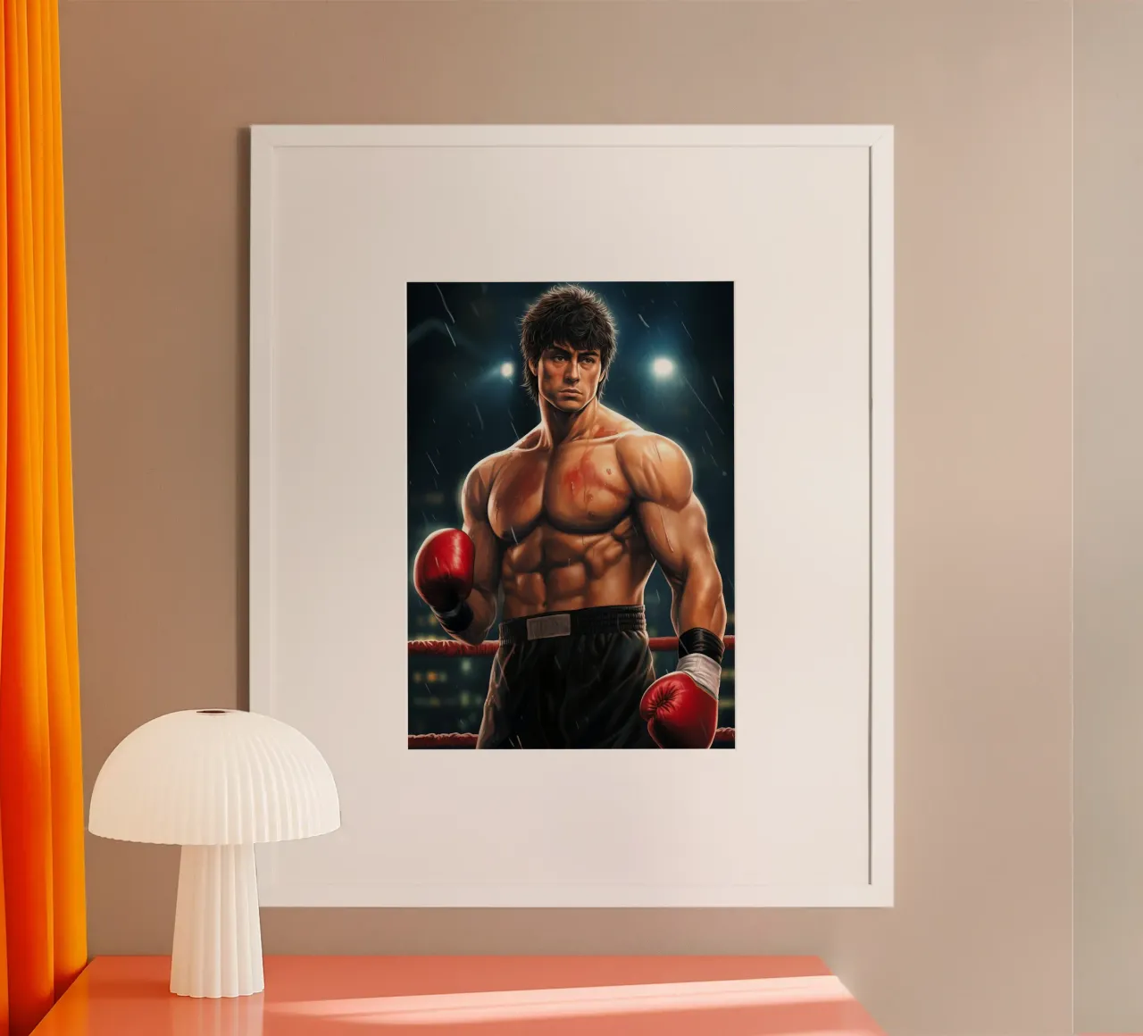 Rocky Balboa Boxe poster con telaio in legno da Fleur de Lys