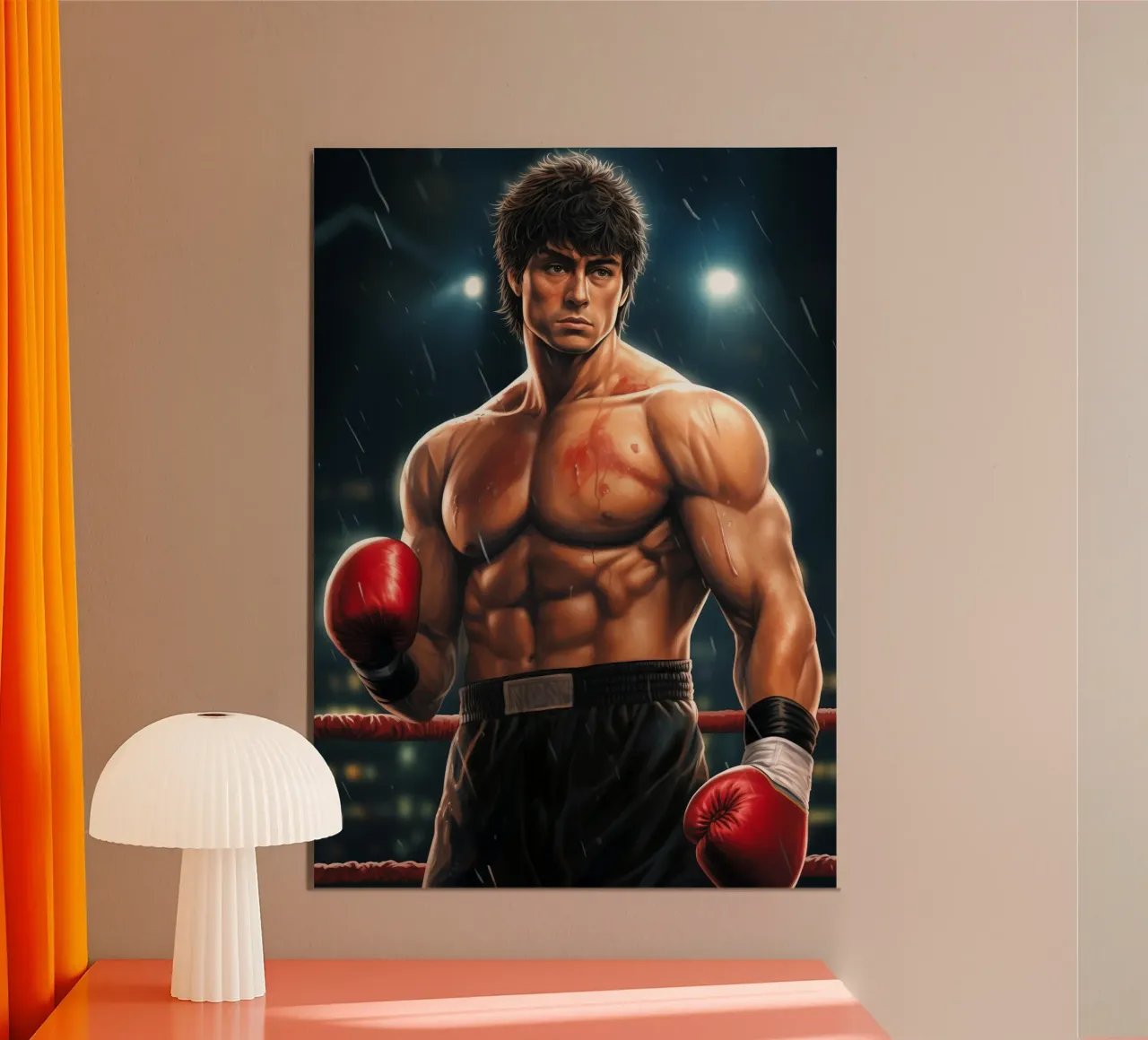 Rocky Balboa Boxe poster con telaio in legno da Fleur de Lys