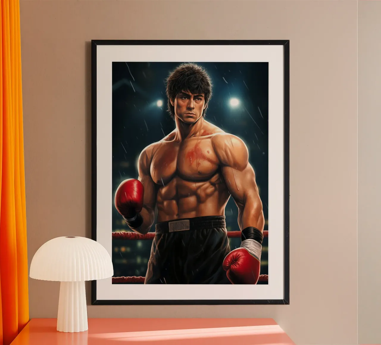 Rocky Balboa Boxe poster con telaio in legno da Fleur de Lys
