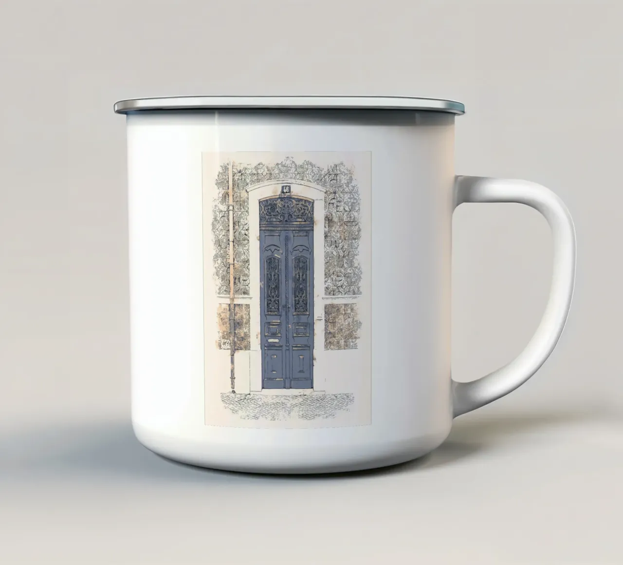 Vintage Door no. 1 tazza in smalto da apoloprints
