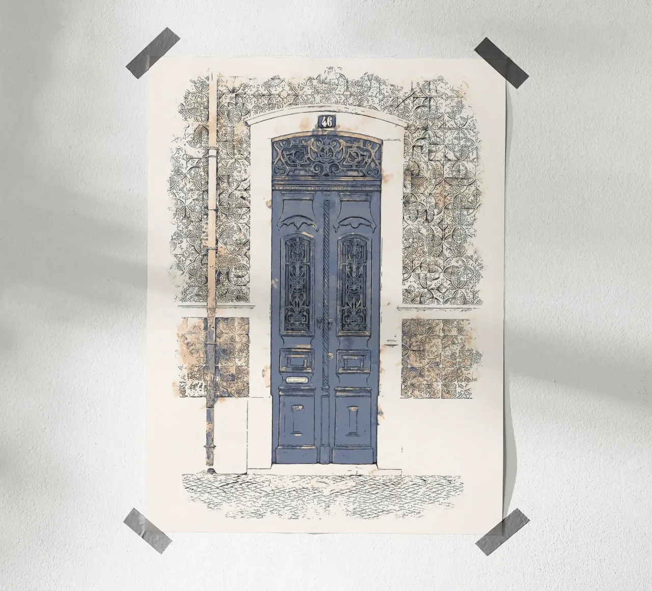Vintage Door no. 1 poster con telaio in legno da apoloprints